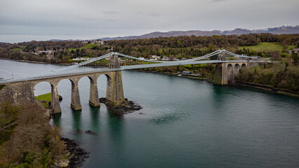 Fototapeta premium Menai Bridge From Above