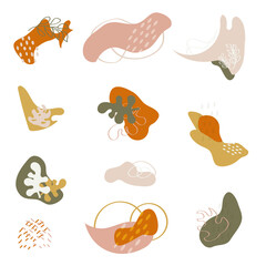 Set of abstract elements. Pastel colors