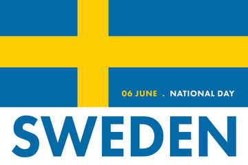 Obraz premium Sweden National Day. Happy Independence day of Sweden flag background illustration