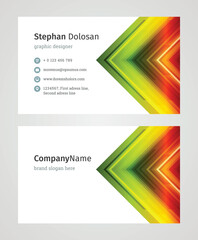 Fototapeta premium Minimalist Business Card Design Template. Modern Creative and Clean Corporate Design. Vector Illustration. Front and Back Sides with Colorful Abstract Background