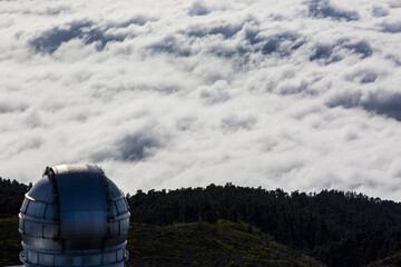 Spring sunset in astronomical observatory, La Palma Island, Canary Islands, Spain