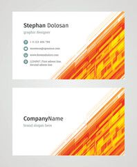 Minimalist Business Card Design Template. Modern Creative and Clean Corporate Design. Vector Illustration. Front and Back Sides with Colorful Abstract Background