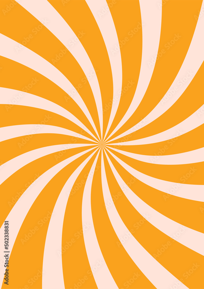 Wall mural sunburst retro vibes graphic print groovy background 60s 70s
