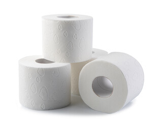 white toilet paper isolated on white background