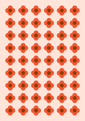 retro floral vibes graphic print groovy background 60s 70s