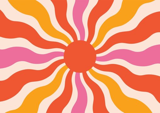 sunburst retro vibes graphic print groovy background 60s 70s