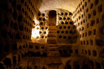 Orvieto, Umbria, Italy. Underground caves. - obrazy, fototapety, plakaty