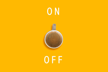 coffee cup on and off