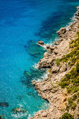 Vue sur la mer depuis les jardins d'auguste à Capri