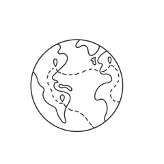 Globe outline icon. Earth World symbol simple linear sketch vector illustration.