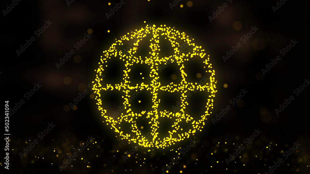 Poster futuristic network communication technology background. sphere with glowing points. animation of the