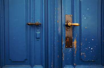 Old Blue Wooden Door