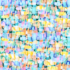 Creative seamless pattern with beautiful bright abstract elements. Colorful texture for any kind of a design. Graphic abstract background. Contemporary art. Trendy modern style. Oil paint effect.	