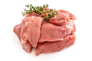 piece of veal isolated on a white background