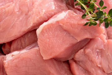 raw veal piece close-up