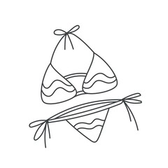 Women swimsuit outline icon. Simple linear sketch vector illustration