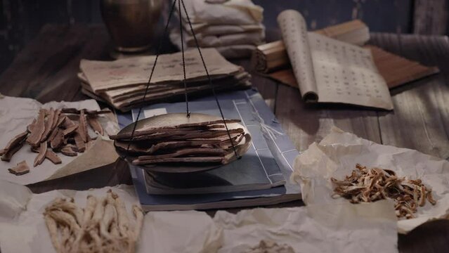 weighing of chinese herbal medicine
