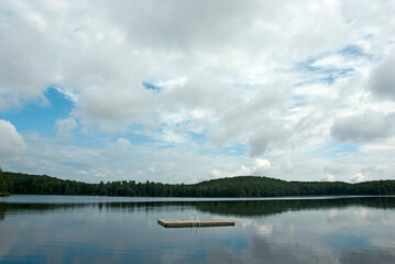 Swimming platform on a lake in Northern Ontario