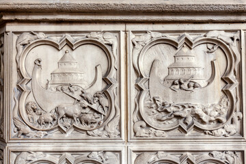 Bas-relief. Noah's Ark