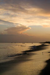 Sunset on the beach near Farallon fishing village, Cocle Province, Panama