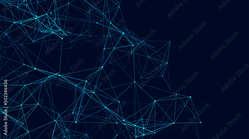 Poster Network connection structure. Concept of hi tech and future. Communication and web concept. Big data visualization. Vector illustration.