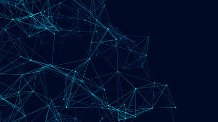 Network connection structure. Concept of hi tech and future. Communication and web concept. Big data visualization. Vector illustration. © Vitalii