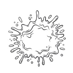 Water drops. Current drops, spray, waves and splashes. Aqua drop element, dripping liquid outline vector illustration.