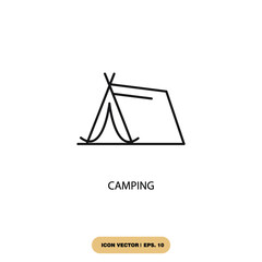 camping icons  symbol vector elements for infographic web
