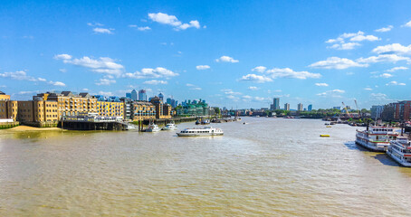 Naklejka premium View on river Thames with boats