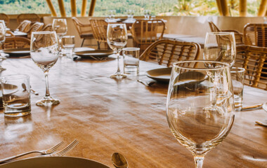 A table in a restaurant in Bali