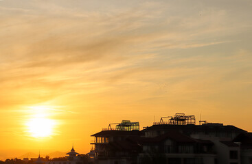 beautiful sunrise sky with clouds