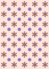 flowers, retro vibes floral graphic print groovy background 60s 70s