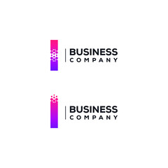 Abstract Letter I Logo design with Pixels Hexagon Shape for Technology and Digital Business Company