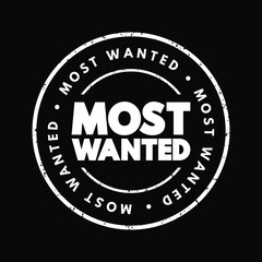 Most Wanted text stamp, concept background