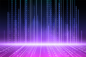 Abstract technology background. Digital computer code