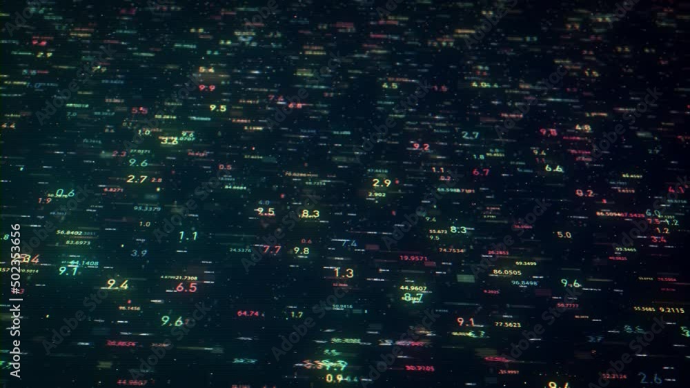 Poster big data digital business hitech background/ 4k animation of an abstract wallpaper big data business