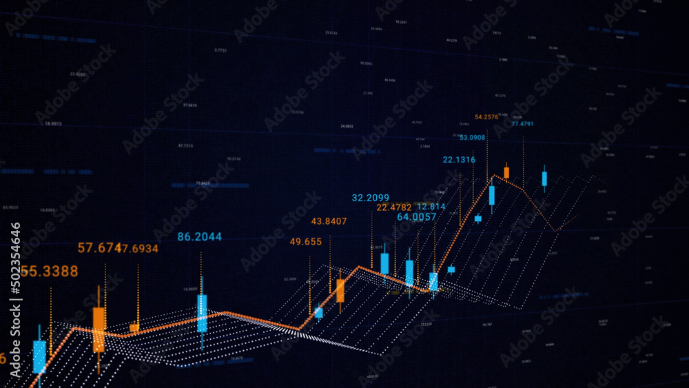 Poster geometric cyber graph visualiztion of network business situation. animation. abstract animation of d