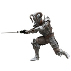 Medieval knight in armor isolated white background 3d illustration
