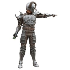 Medieval knight in armor isolated white background 3d illustration