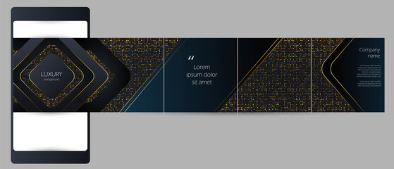 Instagram social media carousel post background template. abstract  luxury elegant gold banner layout. suitable for beauty, jewelry, Christmas content. vector graphic illustration © annaspoka