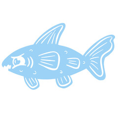 Cartoon Style Fish Goldfish Icon or Logo Idea for Fishing 