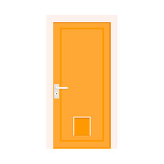 Door vector on white background. Yellow Door vector.