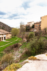 Obraz premium River rout in Rubielos de Mora, Teruel, Spain. Vertical picture