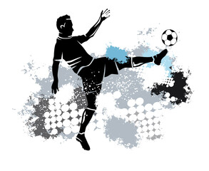 Soccer sport graphic with dynamic background.
