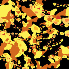 UFO camouflage of various shades of yellow, orange and black colors