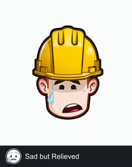 Construction Worker - Expressions - Concerned - Sad but Relieved