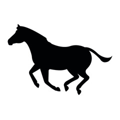 Fototapeta premium Vector hand drawn flat running zebra silhouette isolated on white background