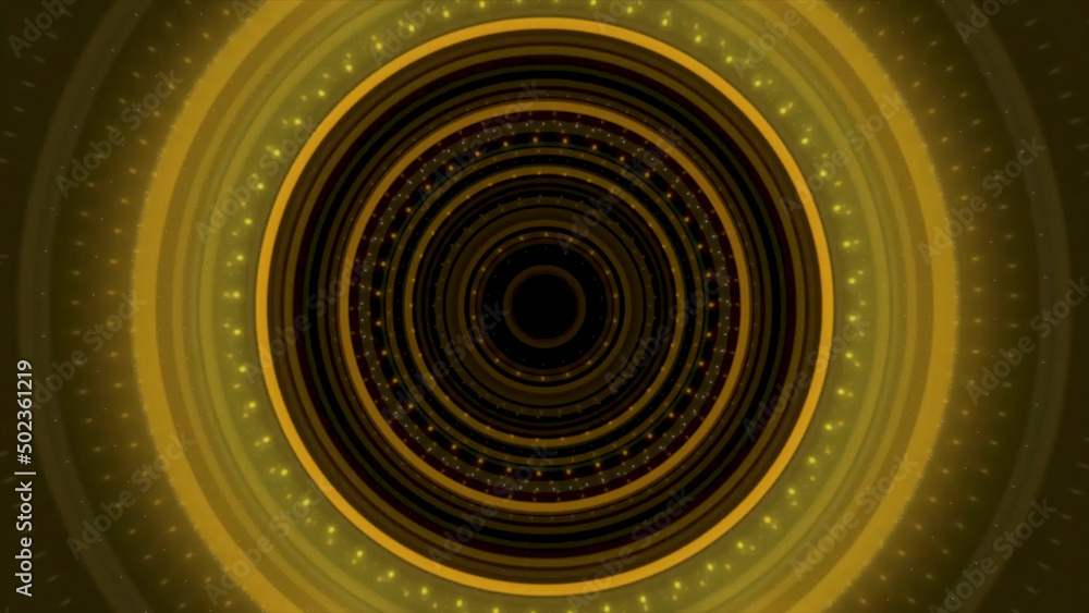Aufkleber futuristic video animation with particle stripe object and lights in motion. circular glow animation