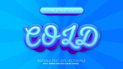 Editable text effect - cold ice text style concept