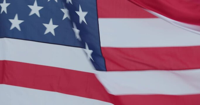 Flagge der USA im Wind close-up

